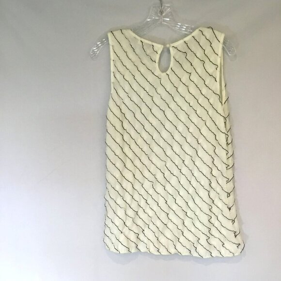 Saint Tropez Women's Sleeveless Diagonal Ruffle Stretchy Lined Blouse Size Large - Picture 7 of 8